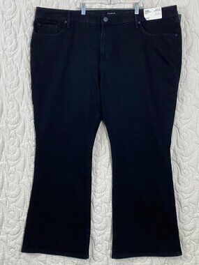 NEW a.n.a. High Rise Vintage Boot Black Jeans Size 26W Short Fitted Hip & Thigh